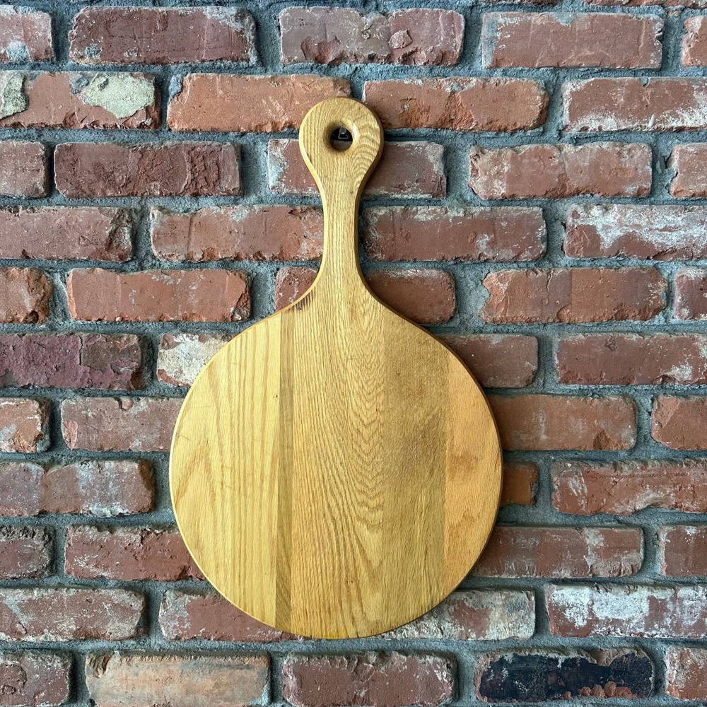 Vintage Spectra PA Large Round Wood Cutting Board 24" Paddle Bread Board